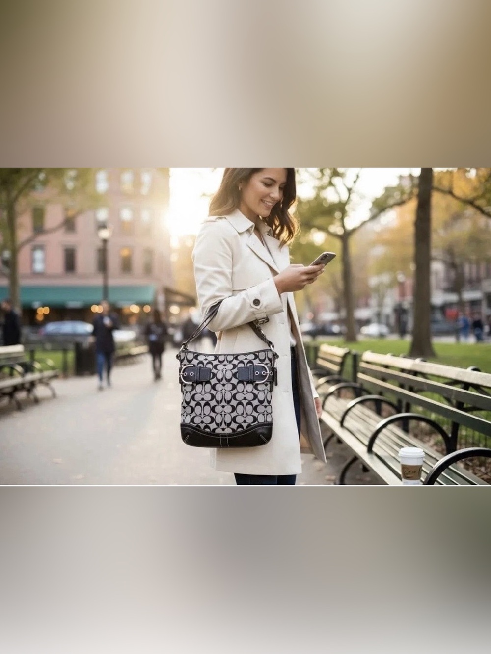 Coach Vintage Hampton Soho Buckle Slim Signature Bag.
